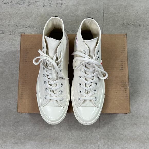 Converse Chuck 70 Comme des Garcons High Tops Shoes Cream Tan Mens 10 - Picture 5 of 8